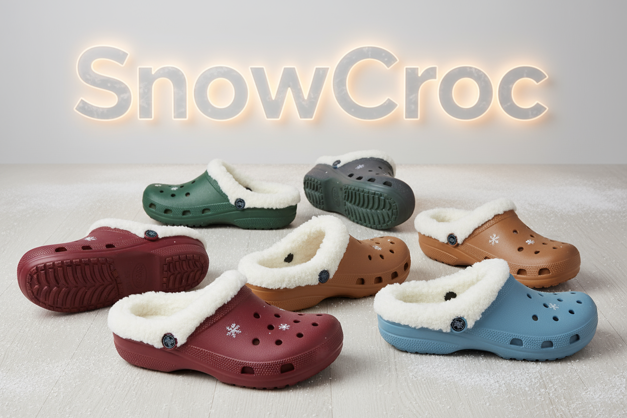 tante crocs con il pelo bianco all'interno per riscaldare i piedi all'inverno scrivi dietro SnowCroc che passa in secondo piano dietro le crocs, spargile un po in giro, dev'essere per un anteprima della prima pagina del sito 1920x1080